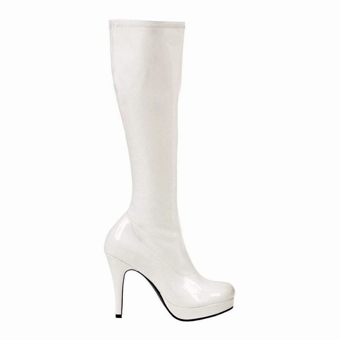 421-GROOVE Knee Boot  | White Patent