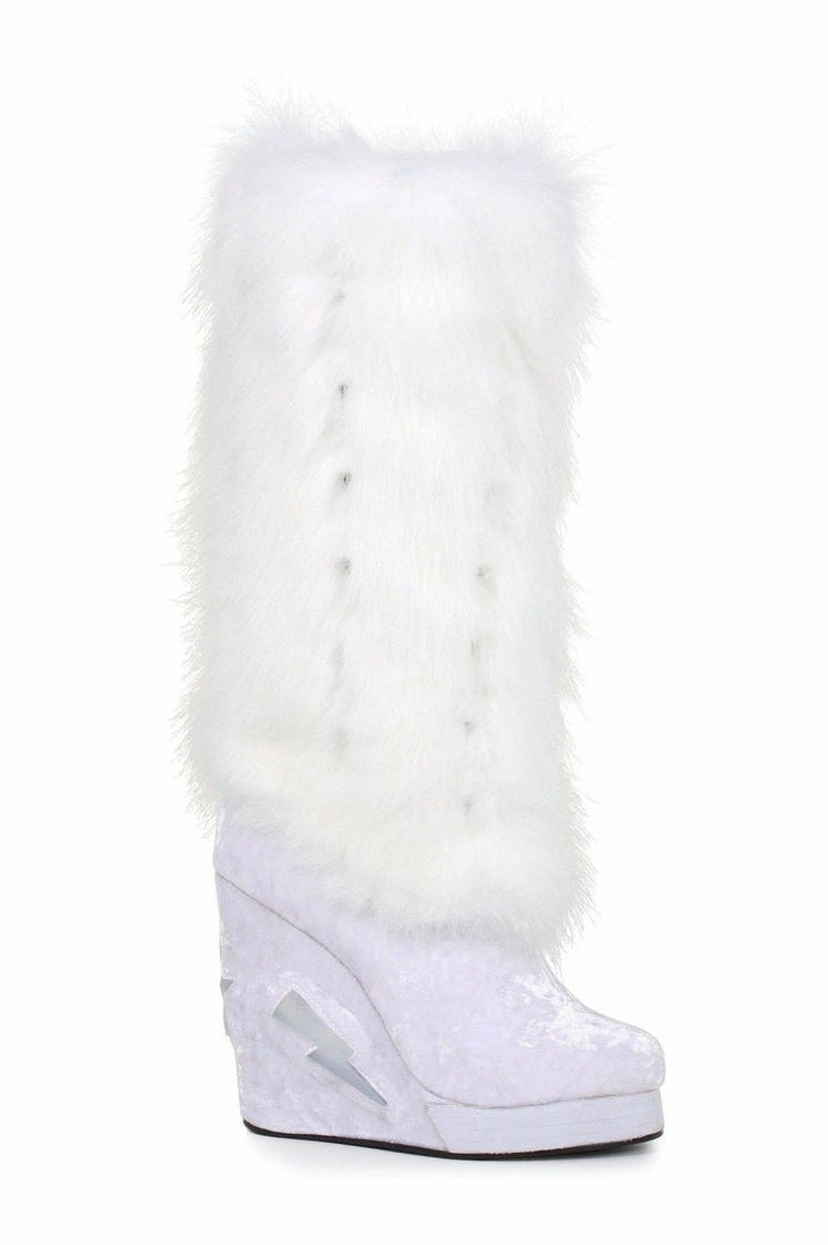 455-HAPPY Light Up Festival Boot | White Velvet