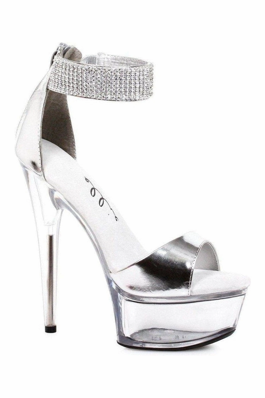 609-HAVEN Platform Sandal  | Silver Faux Leather