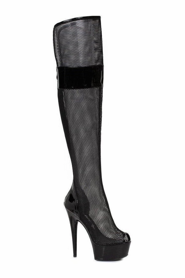 609-IVY Thigh Boot  | Black  Patent