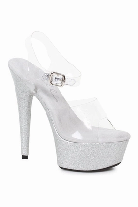 609-KNOX Stripper Sandal | Silver Glitter