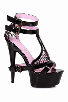 609-LEVI Platform Sandal  | Black Patent