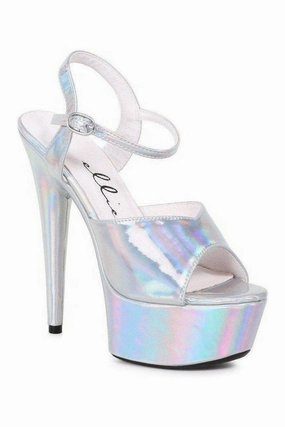 609-LOLA Platform Sandal  | Silver Faux Leather