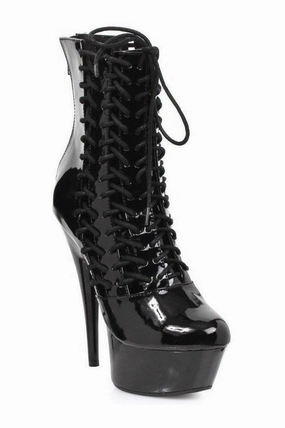 609-MILLA Ankle Boots  | Black  Patent