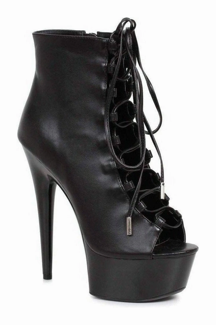 609-REVERSE Ankle Boots  | Black Patent