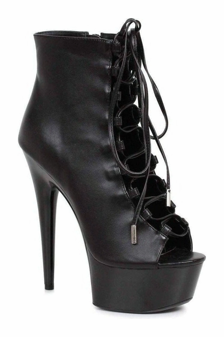 609-REVERSE Ankle Boots  | Black Patent