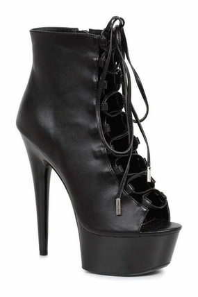 609-REVERSE Ankle Boots  | Black Patent