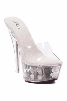 609-ROSES Platform Sandal  | Clear Vinyl