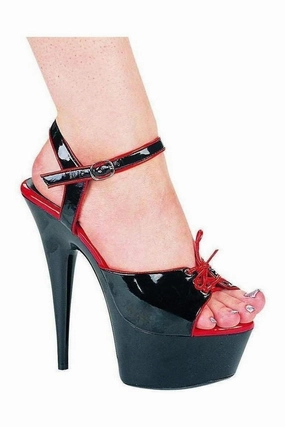 609-TANYA Platform Sandal  | Black Multi Patent