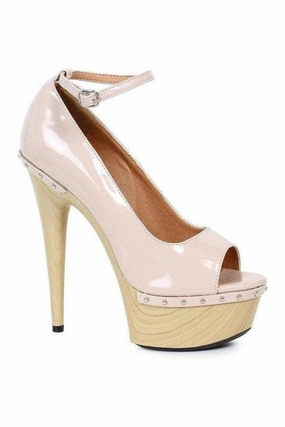 609-VALERIE Platform Sandal  | Nude Patent