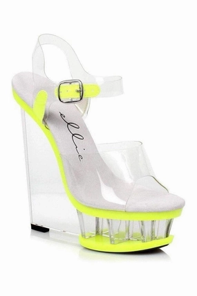 610-SHANA Platform Sandal | Yellow Patent