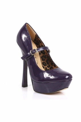 633-PAYTON Platform Pump | Purple Faux Leather