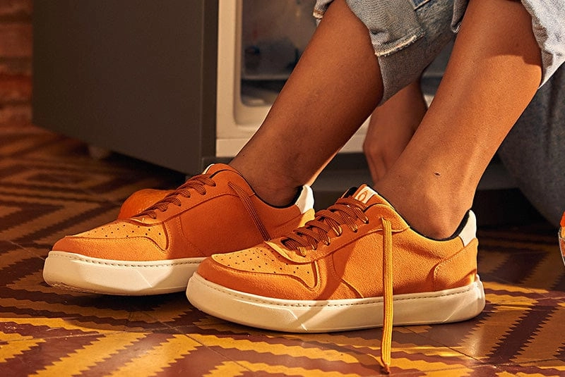 645 Unisex Vegan Leather Sneakers | Orange