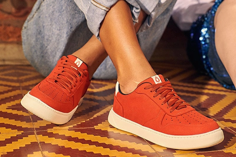 645 Unisex Vegan Leather Sneakers | Red