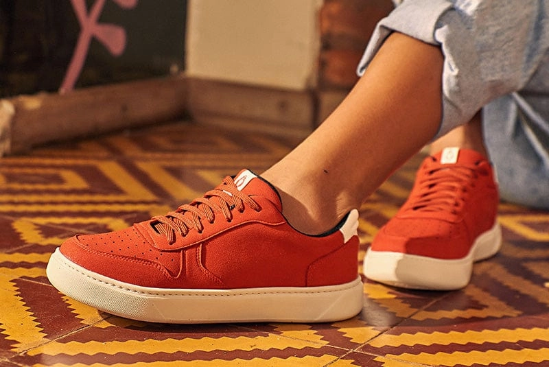 645 Unisex Vegan Leather Sneakers | Red