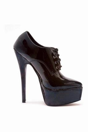 652-OXFORD Platform Pump  | Black  Patent