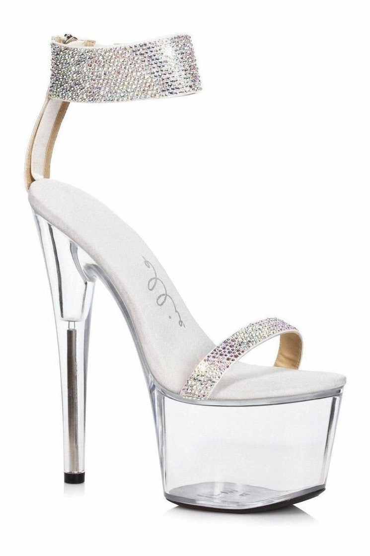 709-ANIKA Stripper Sandal | Silver Rhinestones