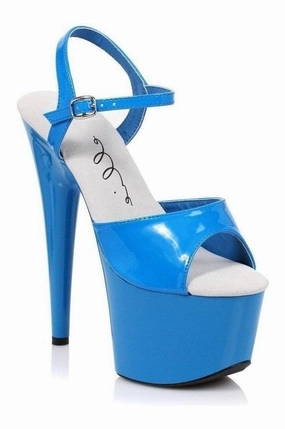 709-SOLARIS Platform Sandal  | Blue Patent