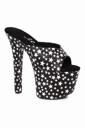 711-GAZE Platform Sandal | Black Patent