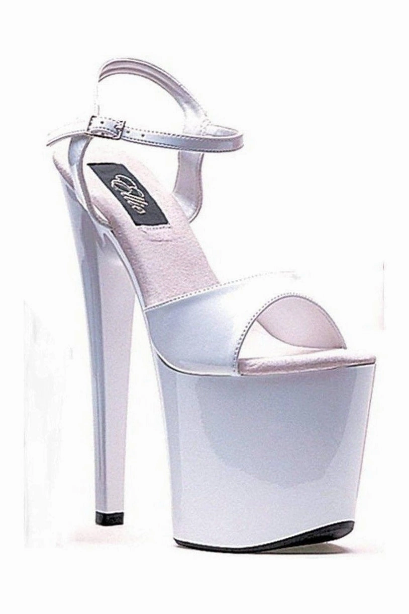 821-JULIET Platform Sandal  | White Patent