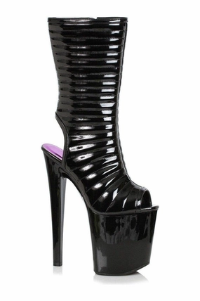 821-MELISSA Stripper Bootie | Black Faux Leather