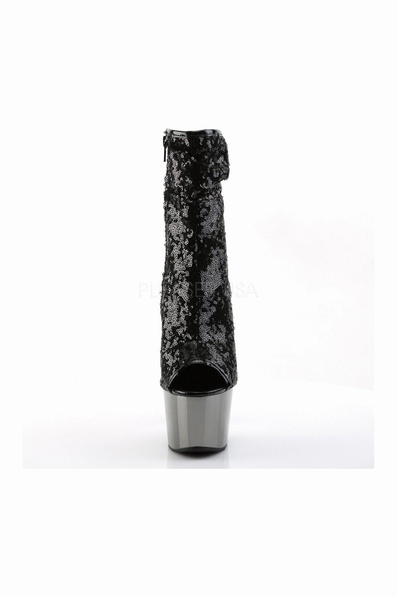ADORE-1008SQ Platform Boot  | Black Sequins