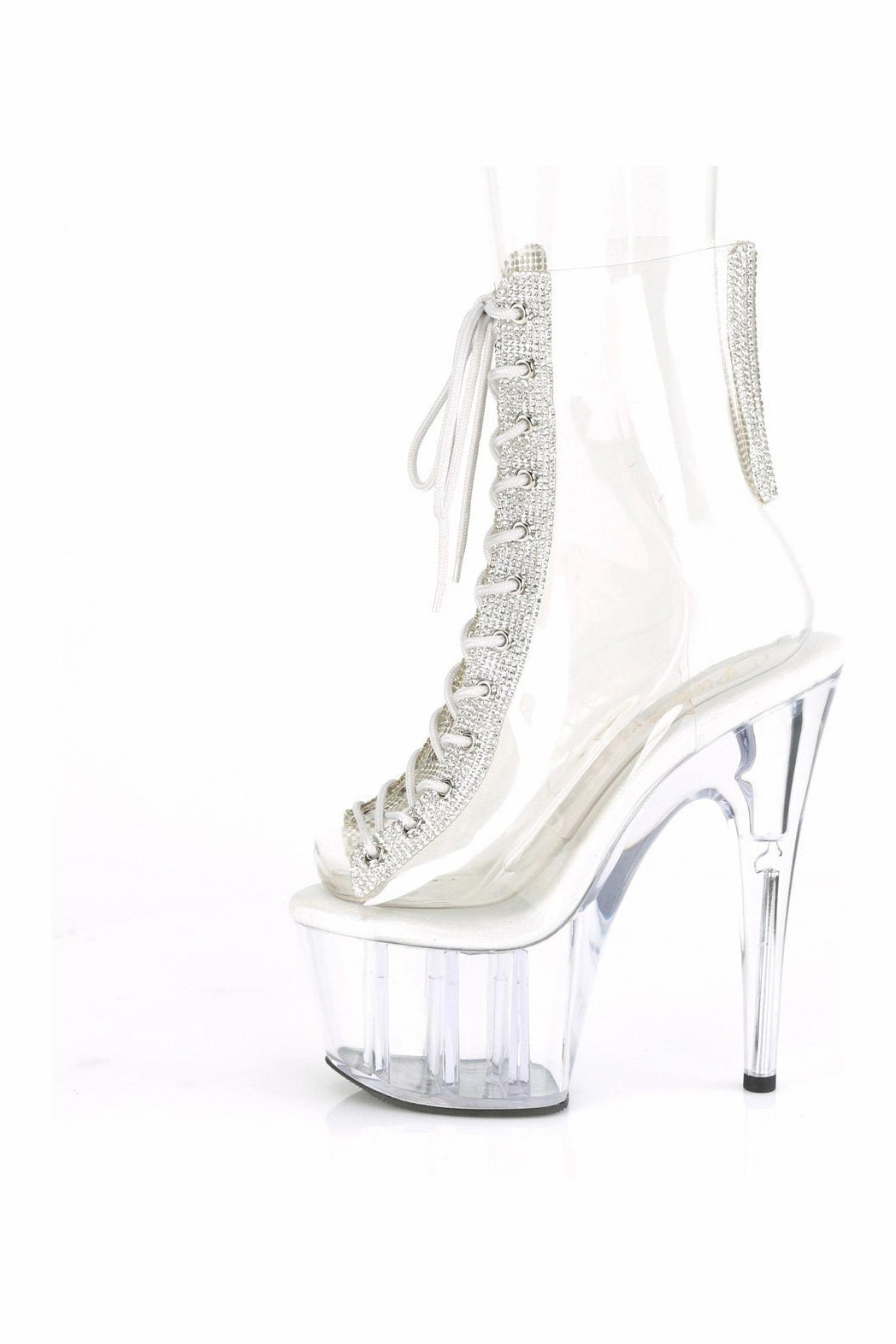 ADORE-1016C-2 Exotic Ankle Boot | Clear Vinyl
