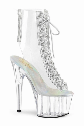 ADORE-1016C-2 Exotic Ankle Boot | Clear Vinyl