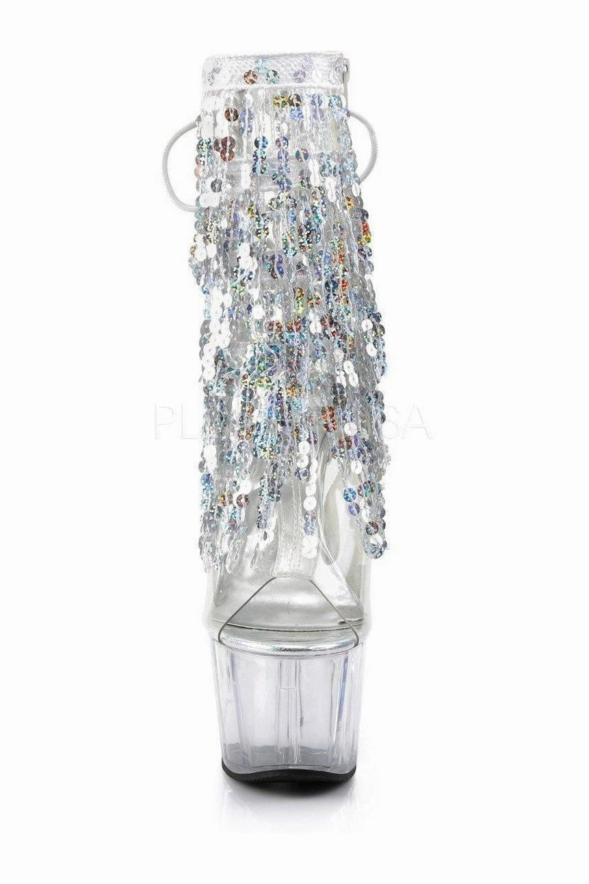 ADORE-1017SQF Platform Boot  | Clear Vinyl