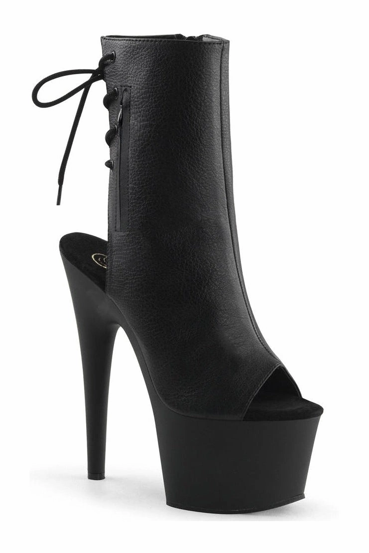 ADORE-1018 Platform Boot  | Black Faux Leather