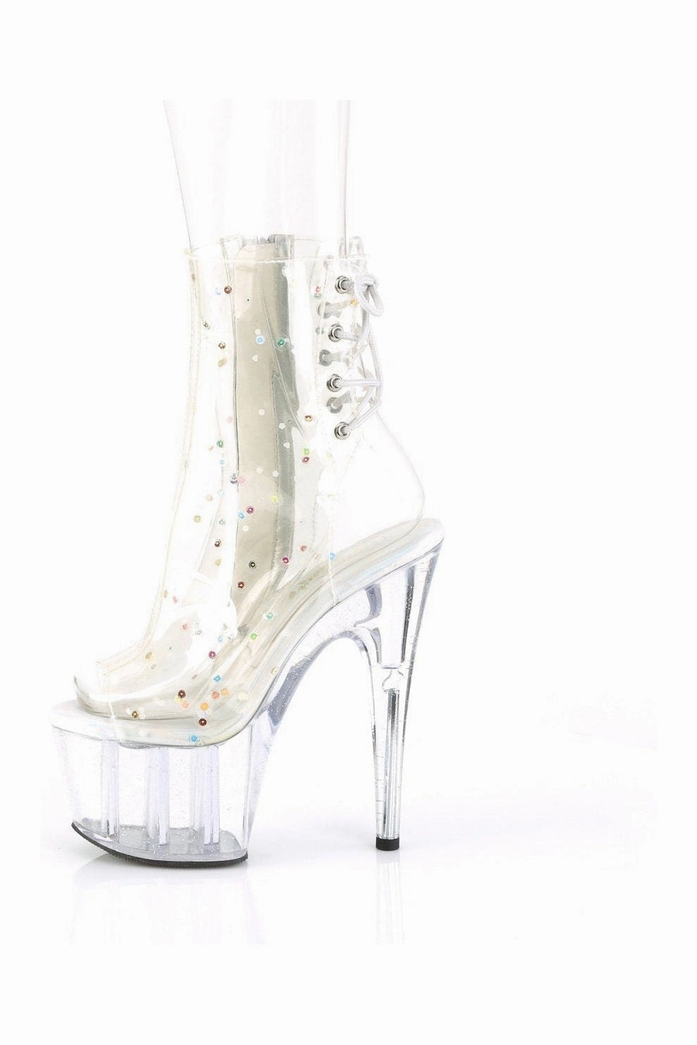 ADORE-1018C-2 Ankle Boot | Clear Faux Leather