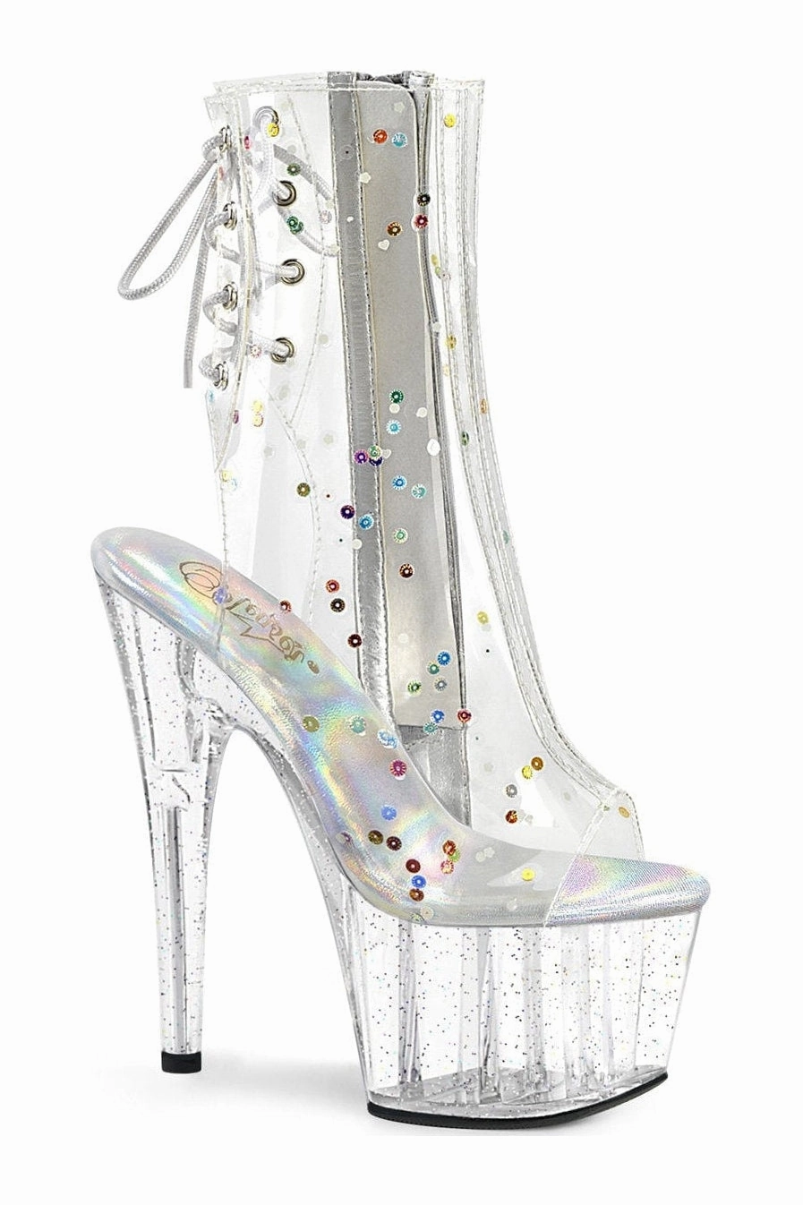 ADORE-1018C-2 Ankle Boot | Clear Faux Leather
