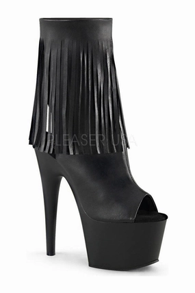 ADORE-1019 Platform Boot  | Black Faux Leather