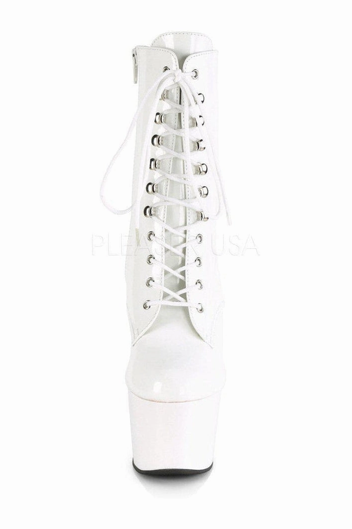 ADORE-1020 Platform Ankle Boot | White Patent