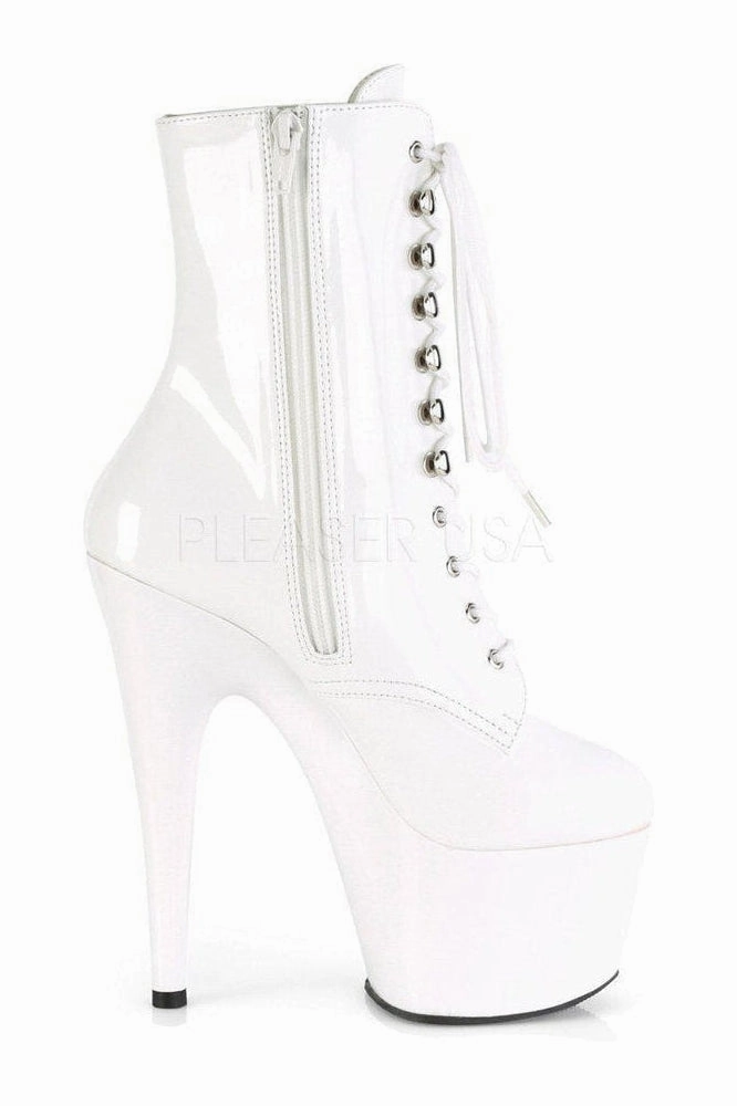 ADORE-1020 Platform Ankle Boot | White Patent