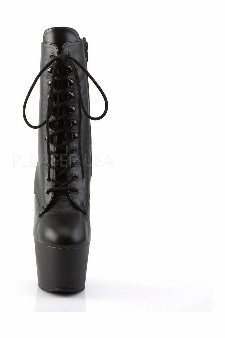 ADORE-1020 Platform Boot  | Black Genuine Leather