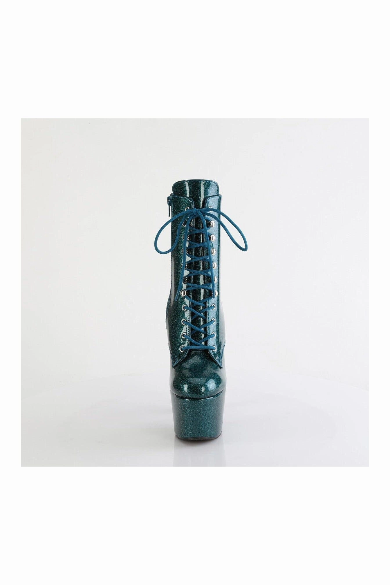 ADORE-1020GP Green Glitter Patent Ankle Boot