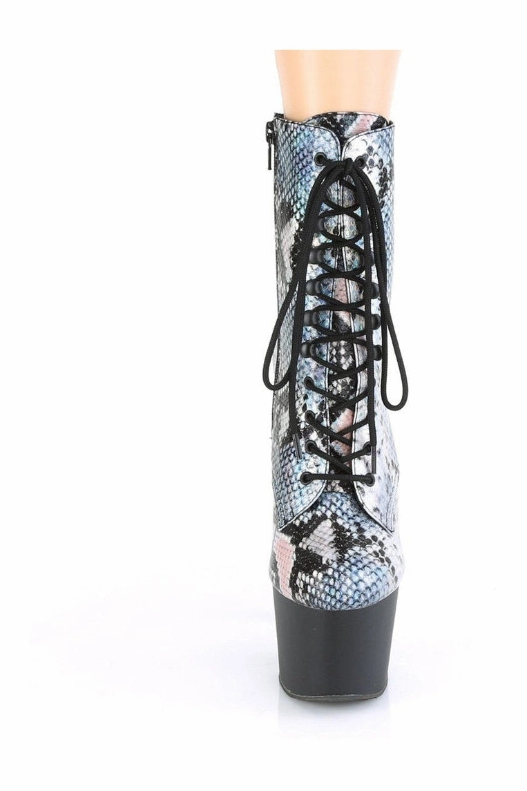 ADORE-1020SP Exotic Boot | Silver Faux Leather