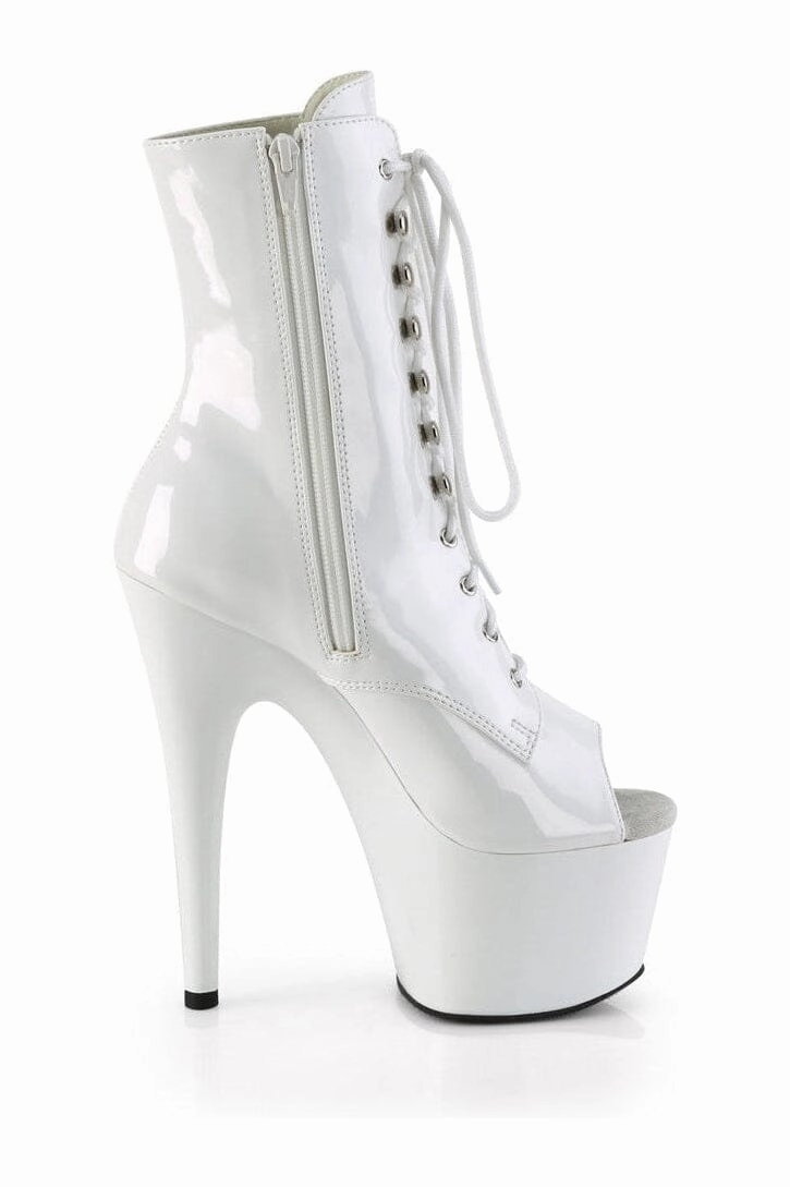 ADORE-1021 White Patent Ankle Boot