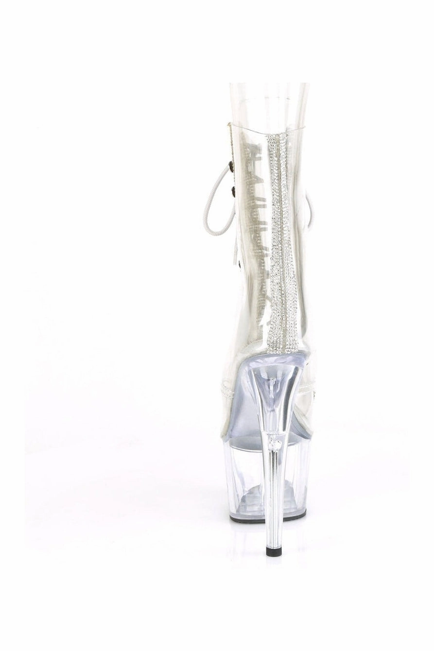 ADORE-1021C-2 Exotic Ankle Boot | Clear Vinyl