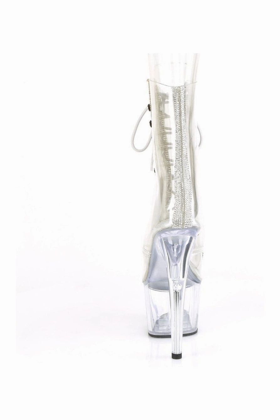 ADORE-1021C-2 Exotic Ankle Boot | Clear Vinyl