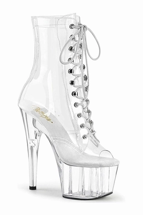 ADORE-1021C Exotic Ankle Boot | Clear Vinyl