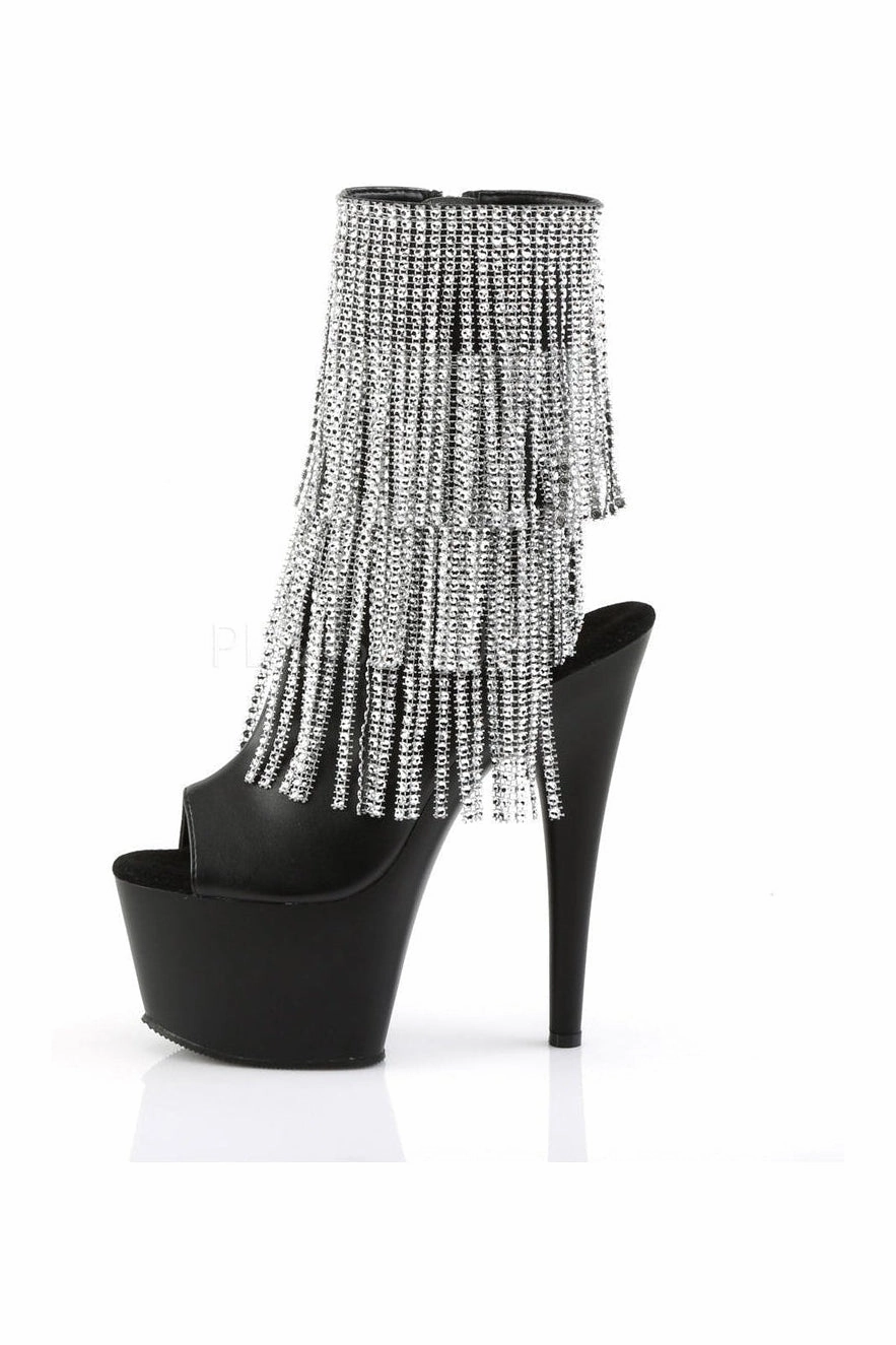ADORE-1024RSF Platform Boot  | Black Faux Leather