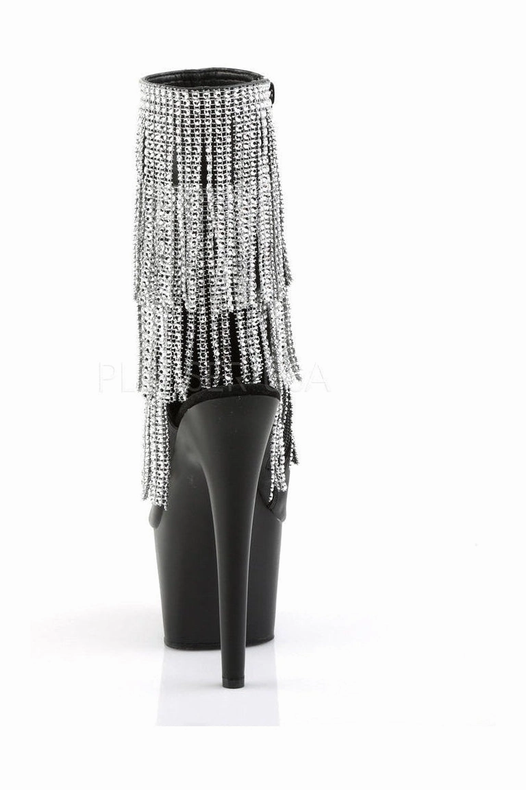 ADORE-1024RSF Platform Boot  | Black Faux Leather