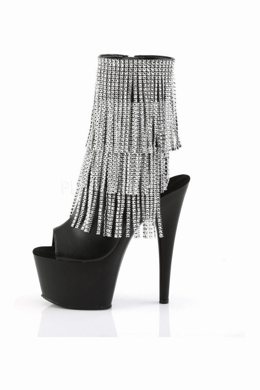 ADORE-1024RSF Platform Boot  | Black Faux Leather