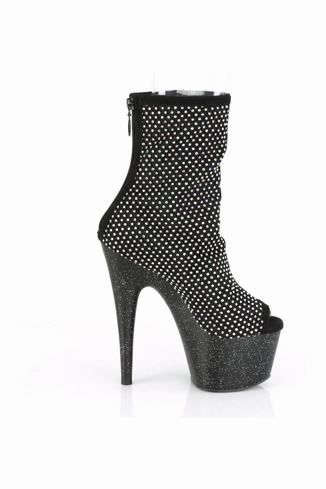 ADORE-1031GM Ankle Boot | Black Faux Suede