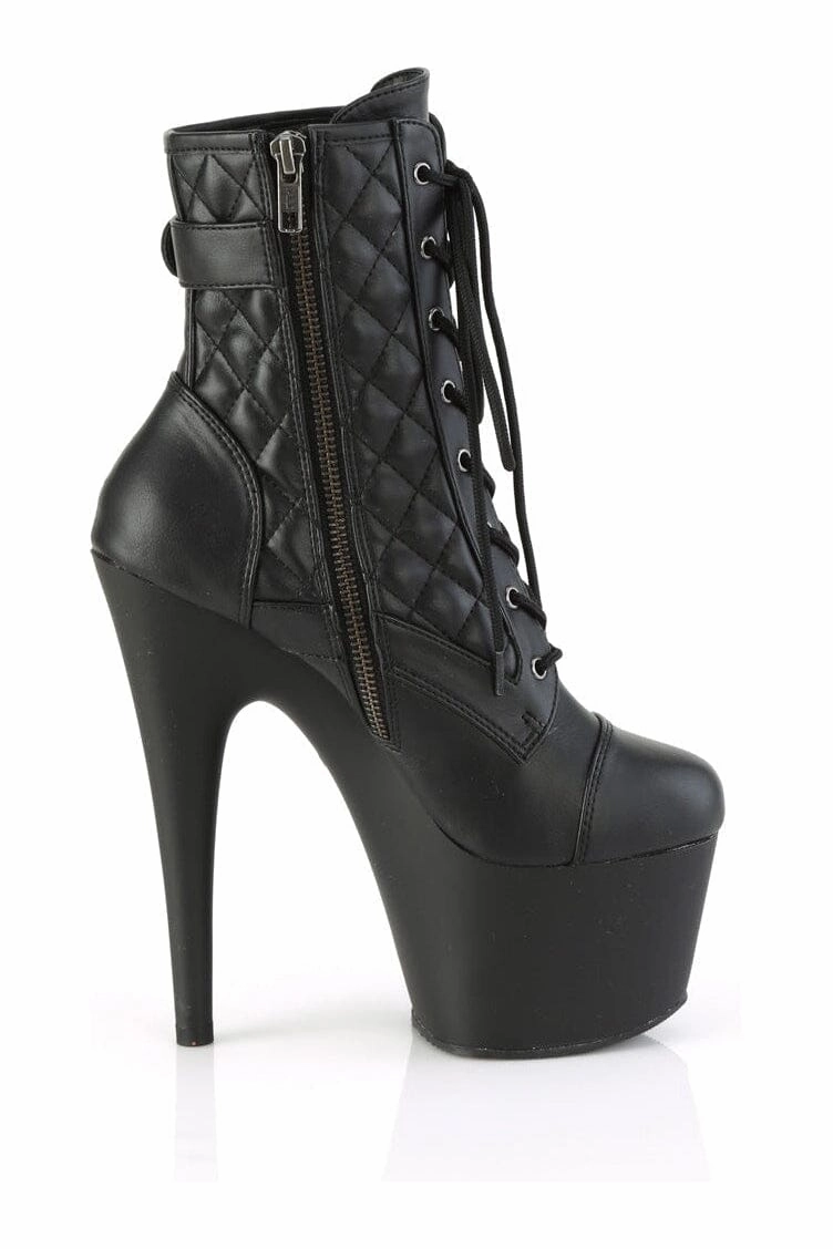 ADORE-1033 Black Faux Leather Ankle Boot