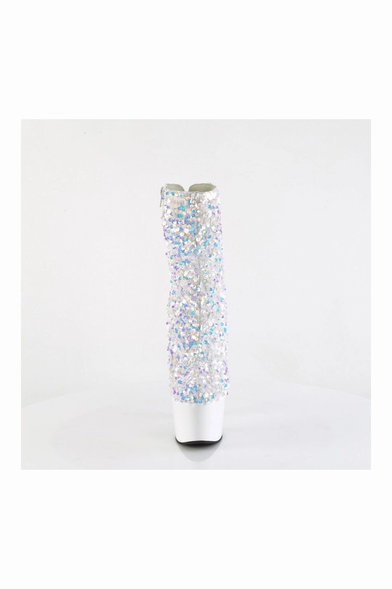 ADORE-1042SQ White Sequins Ankle Boot
