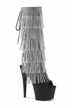 ADORE-2024RSF Platform Boot  | Black Faux Leather