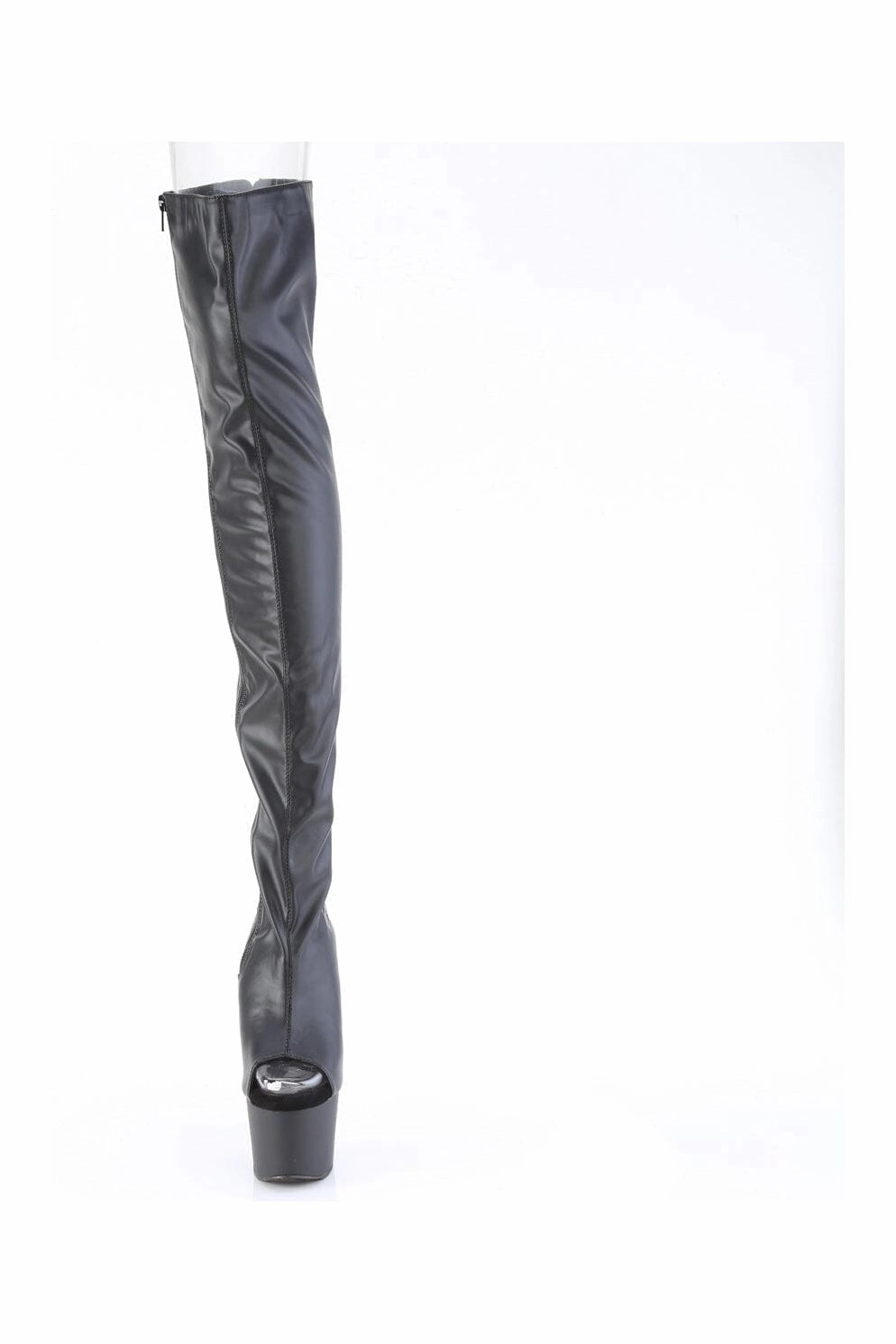 ADORE-3017 Black Faux Leather Thigh Boot